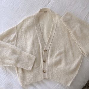 Free People Oversized Beige Cardigan